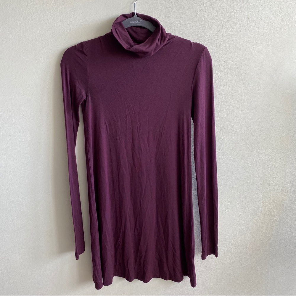 Aritzia Talula Plum Turtleneck Dress XXS